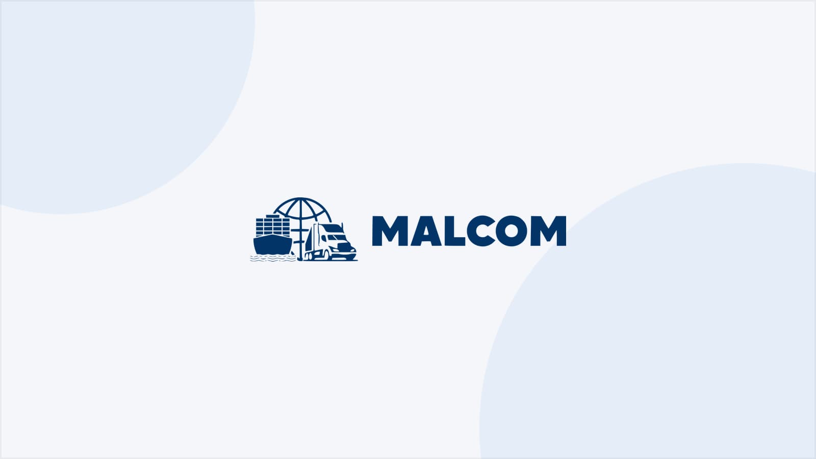 Açık zemin üzerinde Malcom Containers logosu