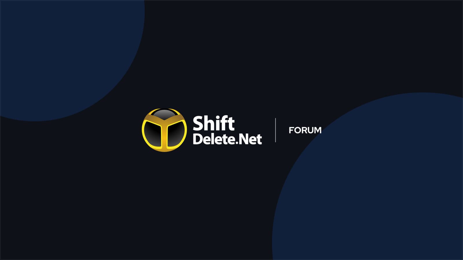Koyu zemin üzerinde ShiftDelete.Net Forum logosu