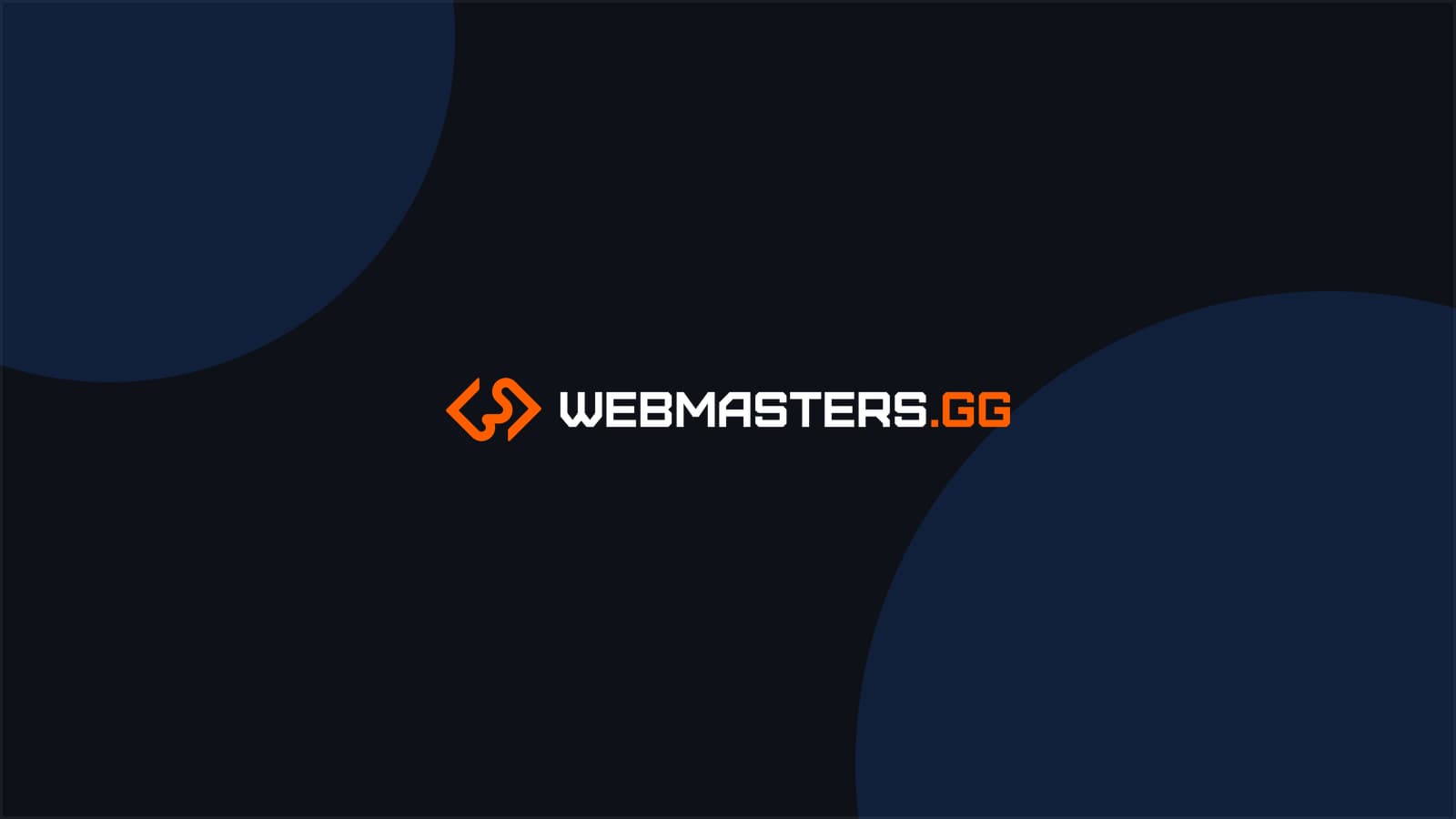 Koyu zemin üzerinde Webmasters.gg logosu